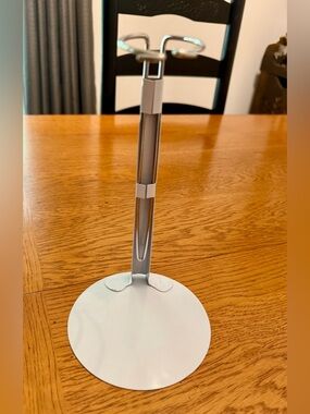 Adjustable White Metal Doll Display Stand